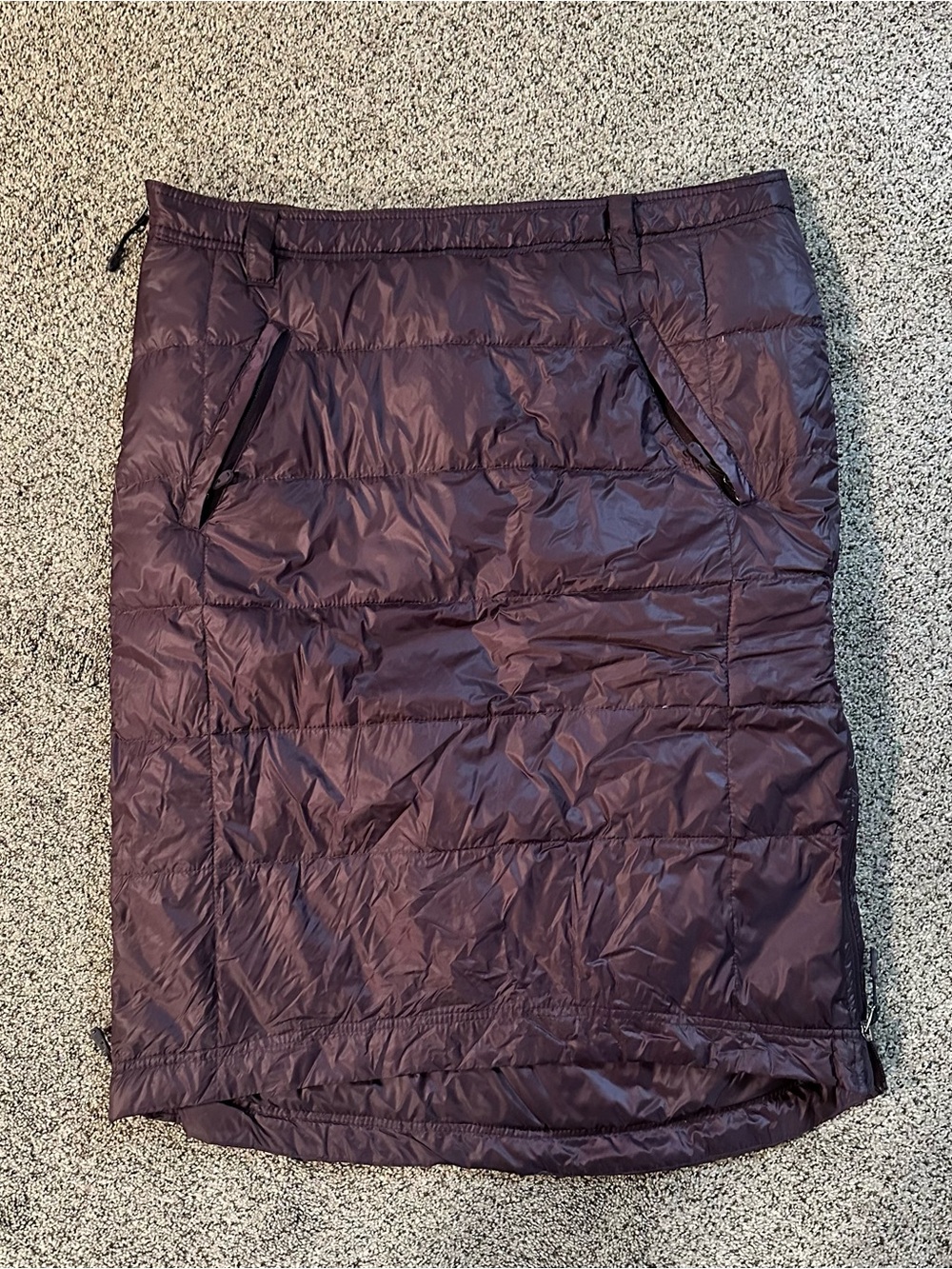 32 Degrees Quilted Puffer Skirt in Plum